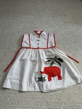 Vintage Girls Size 5 Toddler Nannette Elephant Dress