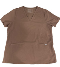 Figs Casma Three-Pocket Scrub Top Taupe Limited Edition FW1100 Women's XL