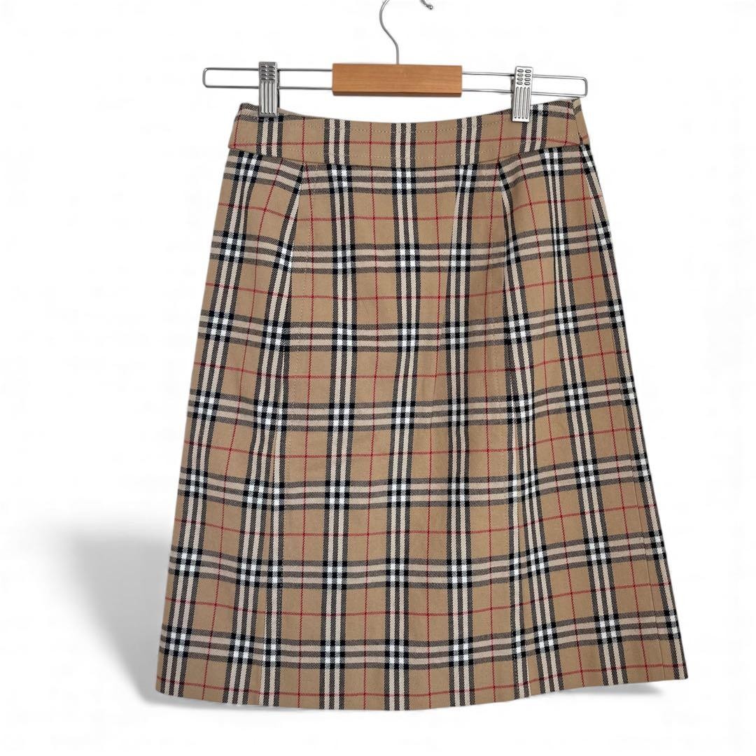 Burberry Blue Label Nova Check Knee-Length Skirt Beige 36/S(US:XS) 116273c thumbnail 2