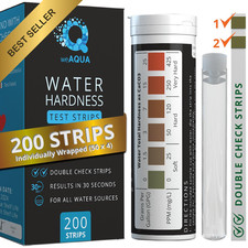 DoubleCheck Water Hardness Test Kit 200 Strips and Sample Cup 0-25 gpg 0-425 ppm