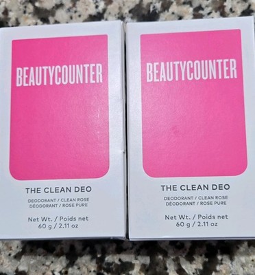 Two BeautyCounter Deodorant Clean Rose Aluminum Free The Clean Deo