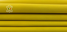 YELLOW ROUGH VEGETABLE TAN Thick Italian Goat Leather 2 skins 10sqf 1.3mm C7232