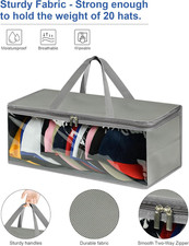 2 Pack Wide Hat Storage Bag for Baseball Caps, Hat Organizer for Up to 20 Hats,