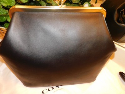 COACH CBR51 LARGE OVERSIZED KISSLOCK SHOULDER CLUTCH BAG IN BLACK