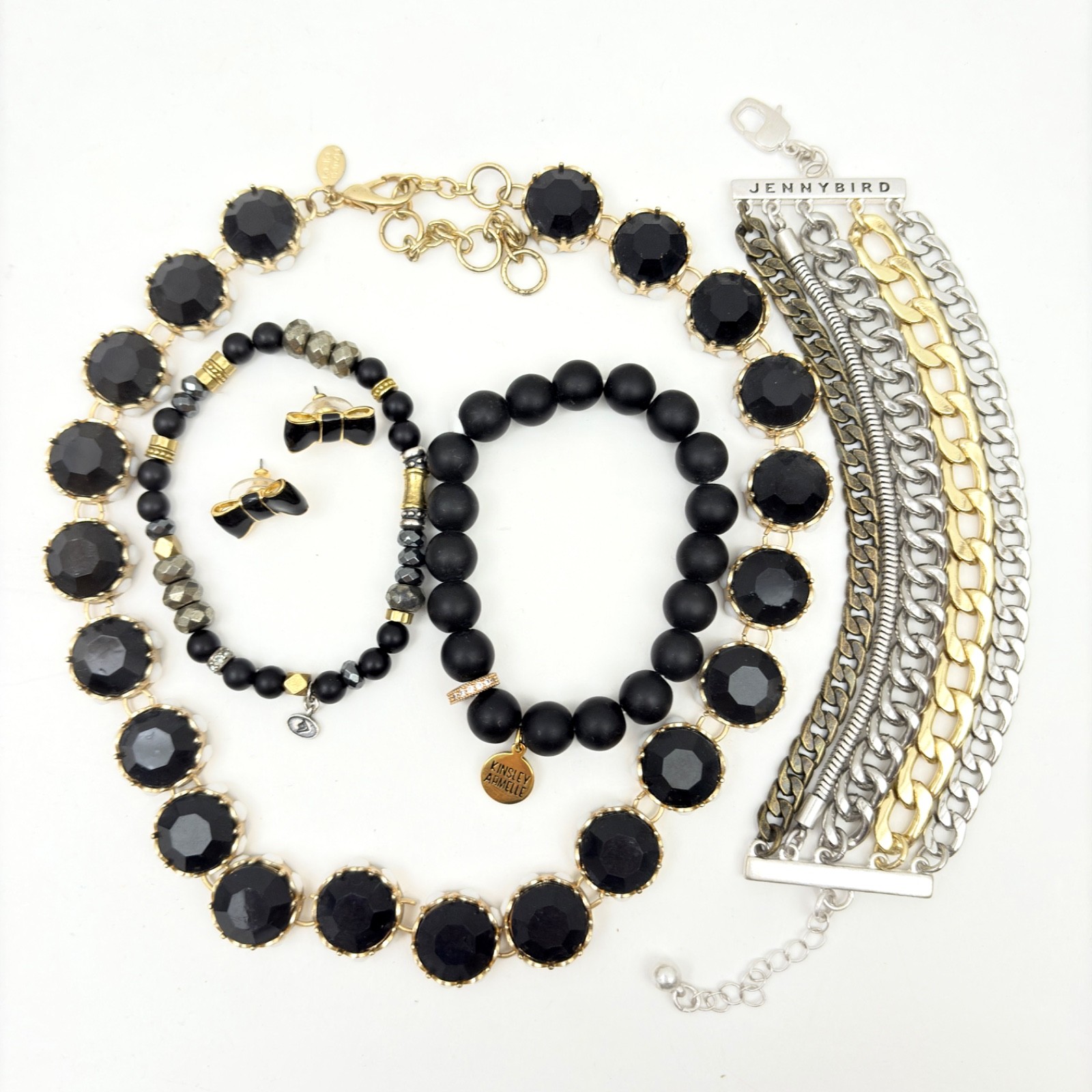 Signed Black Gold Costume Jewelry Lot Silpada Kate Spade Jenny Bird Armelle