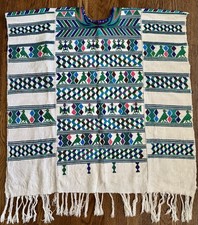Vintage Ceremonial Guatemalan Textile Huipil Poncho from Cotzal Ixil Triangle