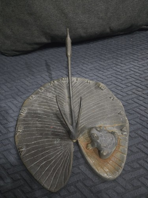 #ad #ad Vintage English Country Iron Garden Sundial with Frog on a Lily Pad $100.00