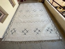 Design Large Beni Ourain Berber Moroccan Wool Rug Color Black and White Area Rug