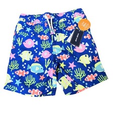 Gymboree Boys Size 6 Tropical Fish Swim Trunks Blue UPF 50 NWT 3045641