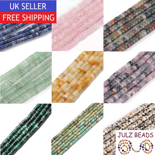 Natural Gemstone Heishi Disc Beads - 4.5mm Crystal Strands - Approx 150 Beads