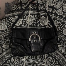 Coach Vintage Small Soho Black Leather Shoulder Bag Read Description Y2K