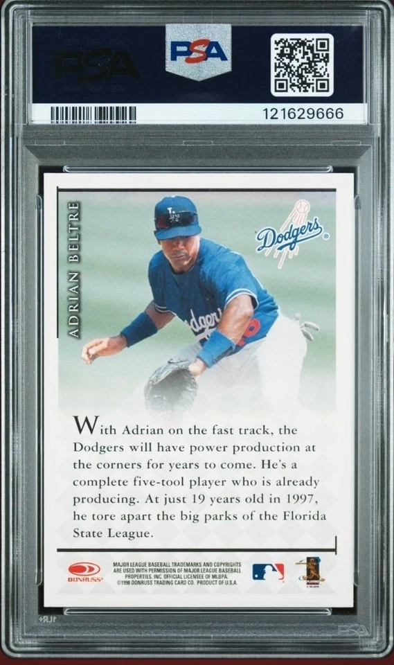Donruss Signature Adrian Beltre 1998 radiocontrol automático sin PSA 6 automático 9 Foto 2 de 2