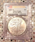 2008 W SILVER EAGLE! PCGS MS70! FIRST STRIKE EARLY RELEASE $1 COIN!