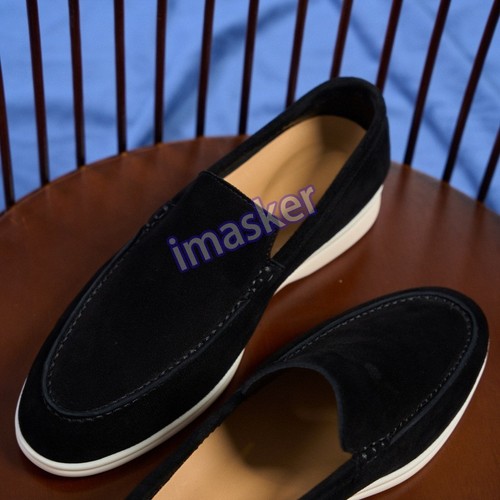 British Retro Men Real Leather Suede Slip on Loafers Casual Business Party Shoes - Picture 29 of 30