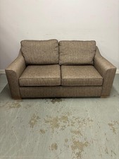 2 Seater Fabric Sofa – Neutral Brown / Taupe