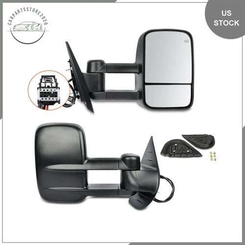 For 2007-13 Chevy GMC Pickup Pair Set LR Power Heated Side View Towing Mirrors