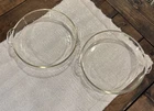 LOT OF 2 -PYREX Corning 221 Clear GLASS Deep 8¼" CAKE Pie PAN Plate BAKING DISH