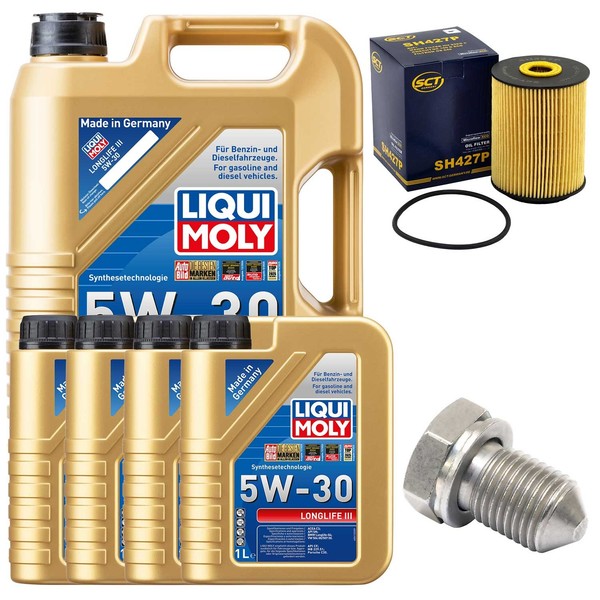 MotoröL Filter Set 5W-30 Liqui Moly 9 Liter + Schraube FüR Audi Q7 VW Passat 4.0-image