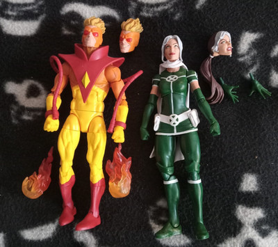 Marvel Legends Rogue and Pyro 2 pack Loose Complete