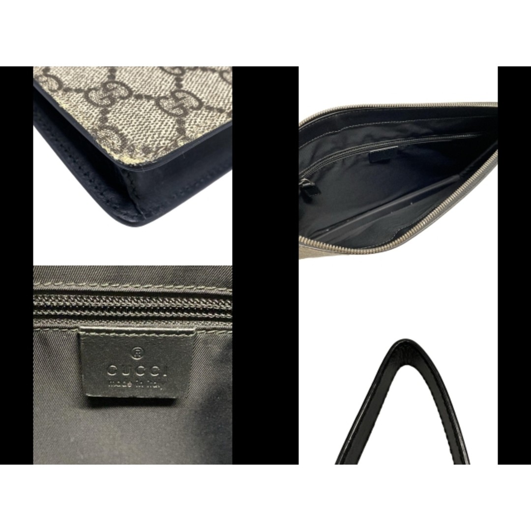 GUCCI GG Supreme Clutch Bag Beige Dark Brown Multi Used 25cm x 35cm thumbnail 9