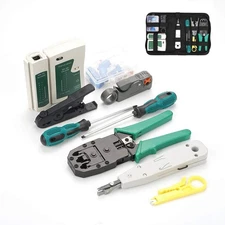 Network Tool Kit - Cable Repair Maintenance Tool Set 12 in 1 Including Cable ...