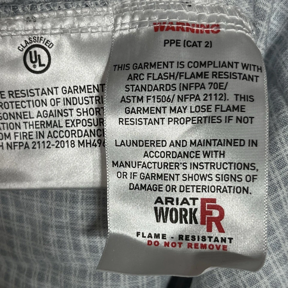 Рубашка на пуговицах огнестойкая Ariat FR Cat 2 Grid Check черная мужская L - Изображение 3 из 4