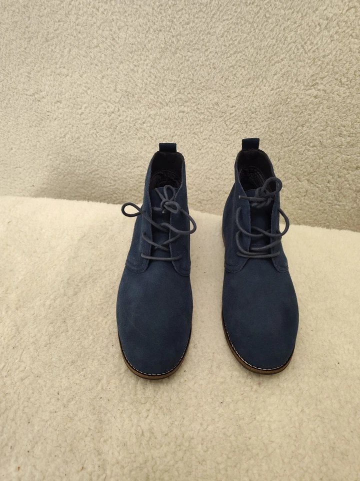 White Mountain Women Auburn Boots 10W Blue Leather Lace Up Comfort Ankle Booties - Image 2 of 4