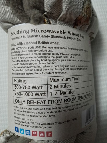 PHEASANT☆ Wheat Bag☆ Unscented☆British Made☆ Microwaveable☆Hot & Cold Compress☆ - Picture 3 of 5