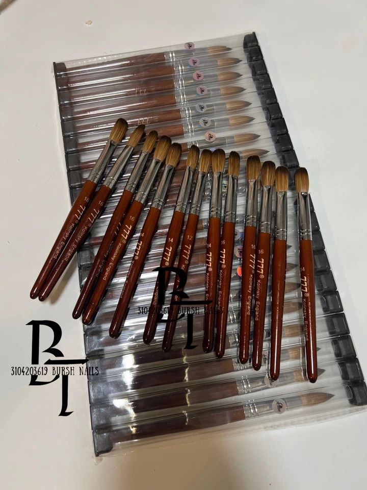 акриловая щетка для ногтей 777 гофрированная размер 12 размер 22 - Изображение 2 из 2