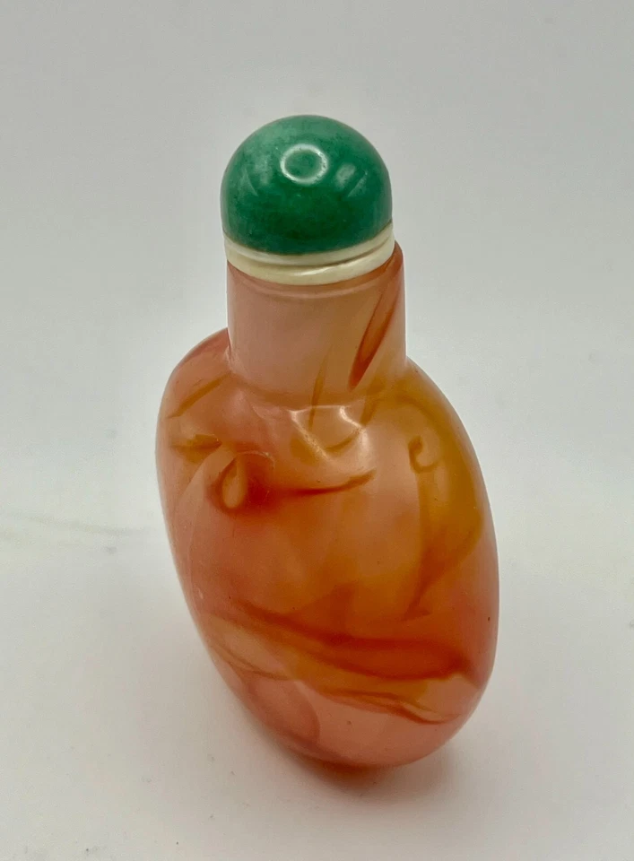 Botella de tabaco de vidrio vintage Beijing imitando cornalina Foto 3 de 4