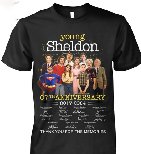 Young Sheldon 07Th Anniversary T-Shirt 2017-2024 Gift For Fans Unisex S-5Xl