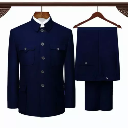 Tunica uomo cinese tuta cappotto pantaloni tradizionali Mao Zhongshan blazer giacche - Foto 8 di 14
