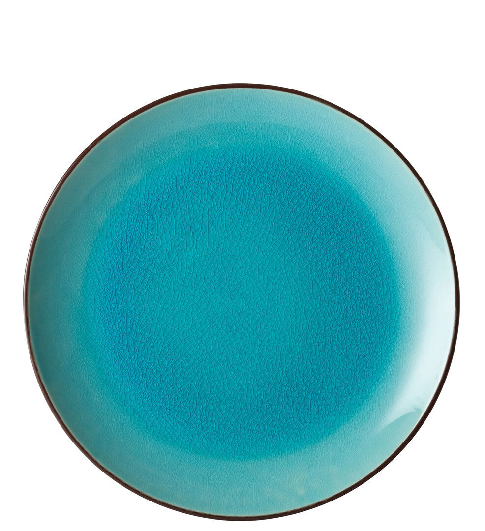 Soho Aqua Blue Coupe Plate Stoneware Serving 10.5"" (26.5Cm) Pack Of 6 For Bars