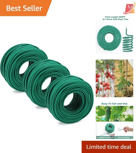 Garden Wire Ties 88FT TPR 3MM Flexible Soft Plant Supports for Vines and DIY