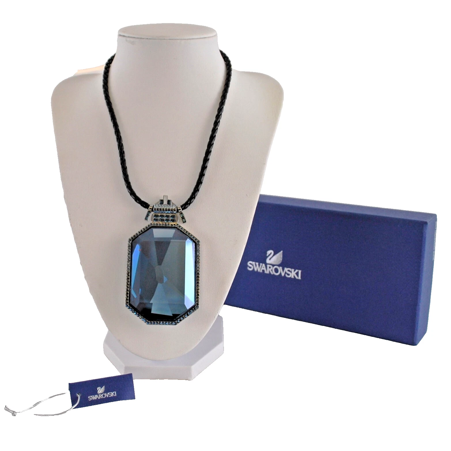 Grand collier pendentif cristal bleu Swarovski suprême 1160460