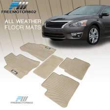 Fits 13-18 Nissan Altima Latex Rubber Floor Mats Custom Fit Liner 5PCS - Beige