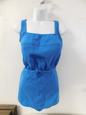 1960s Era Sears Turquoise Blue Sea Stars One Piece Swim Bathing Suit w/ Bra