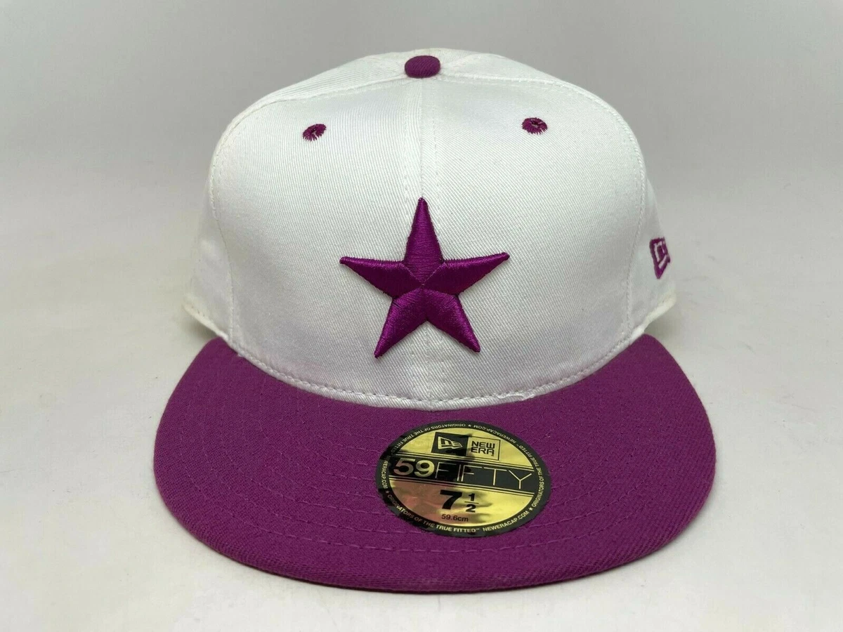 Men s New Era Custom Negro League Detroit Stars 5950 Fitted Cap White Plum