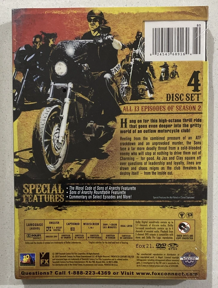Sons Of Anarchy : Seasons 1-5 DVD TV Series Region 4 Brand New Free Postage. - image 3 of 4