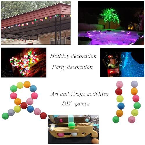 Regerly Lot De 50 Balles De Tennis De Table Colorées En Plastique