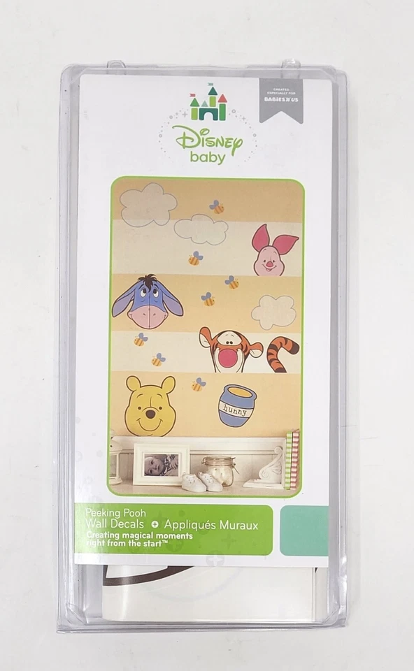 Calcomanías de pared extraíbles pelar y pegar adhesivas 4 hojas Disney Baby Peeking Pooh Foto 2 de 4