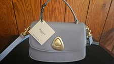 MONCRIEF London Handbag Sadie Leather Flap Shoulder Luxury Purse Blue  $800