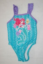 Baby Girls 1 PC Swimsuit THE LITTLE MERMAID Teal ARIEL SEBASTIAN Size 18 MO