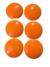 VTG Retro 1970s MCM Orange Mushroom 6 Porcelain Drawer Door Pull Knobs READ