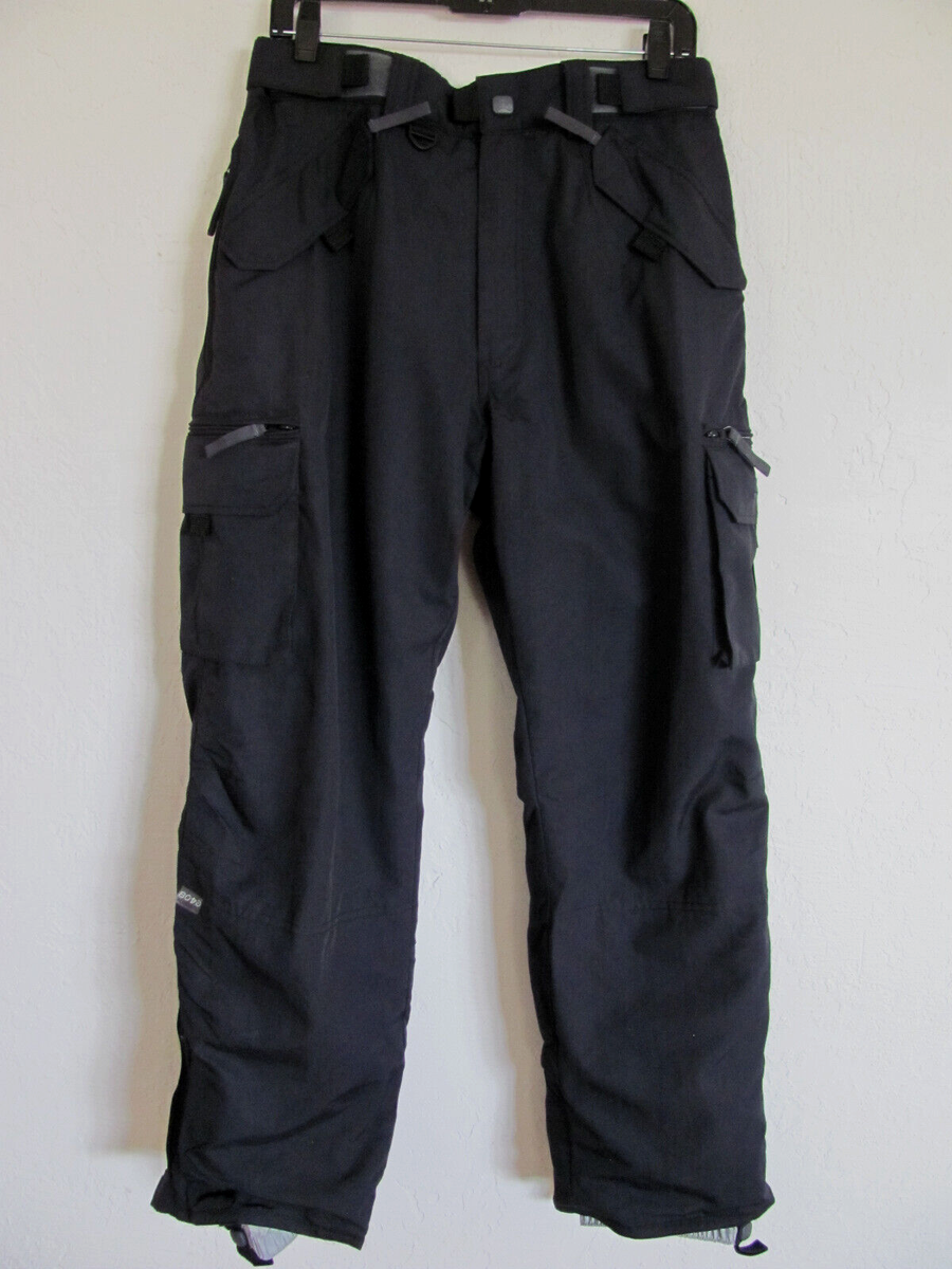 Turbine E408 Cargo Snowboard Pants-Vents-Black- Men's Small L29