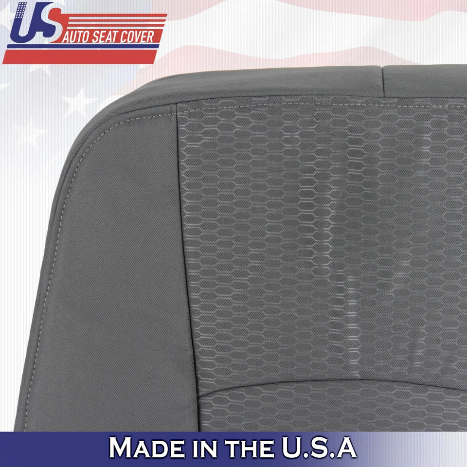 2013 to 2018 For Dodge Ram 3500 SLT Driver Top & Bottom Cloth Seat Covers Gray - Image 3 of 4