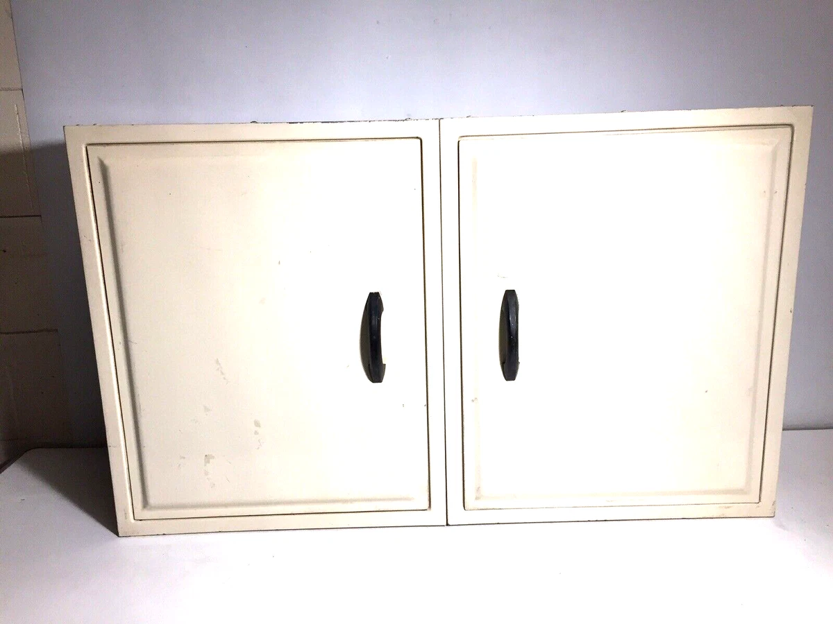 INDUSTRIAL TWO DOOR METAL WALL CABINET 107cm WIDE. 28cm DEEP. 62cm