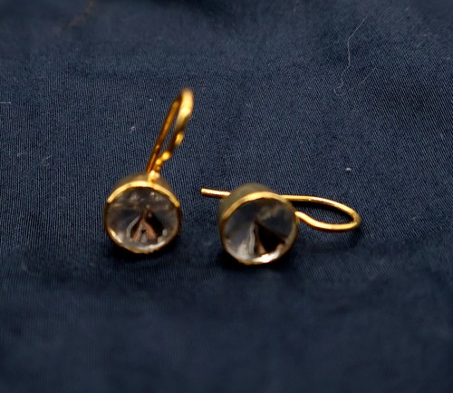 Round Moissanite Bezel Set Dangle Drop Earring 925 Sterling Silver Gift For Her - Picture 4 of 6