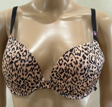 Victoria's Secret Push Up Bra  Leopard Adjustable Straps  34D,34DDD