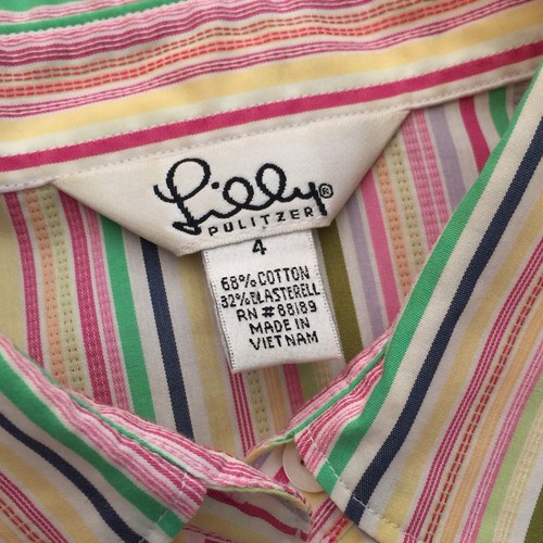 LILLY PULITZER Multi Stripe Button Front Shirt 4 only worn once! - Picture 2 of 6